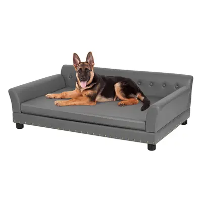 Luxury Leather Dog Sofa Elevated Pet Bed XL(120x78x40cm)