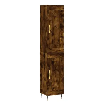 (smoked oak, wood door) vidaXL Highboard Sideboard Storage Cabinet Home Side Cabinet Engineered 