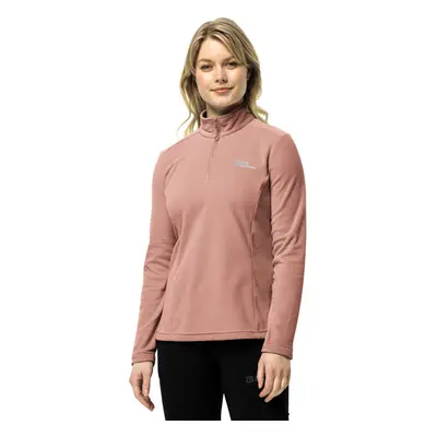 (L, Rose Dawn) Jack Wolfskin Womens Taunus Half Zip Outdoor Warm Winter Pullover Fleece