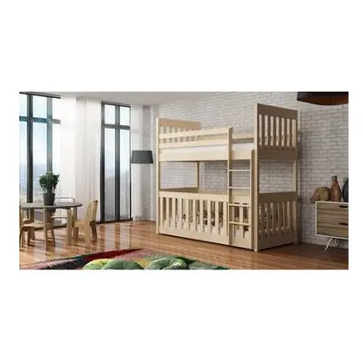 (Pine, Foam/Bonnell Mattress) Wooden Bunk Bed Cris with Cot Bed