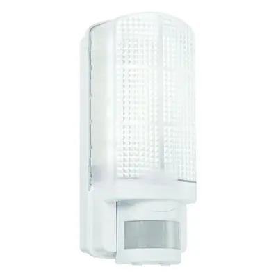 WHITE IP44 Outdoor Wall Bulkhead Light & 10m PIR Motion Sensor 6W Daylight LED