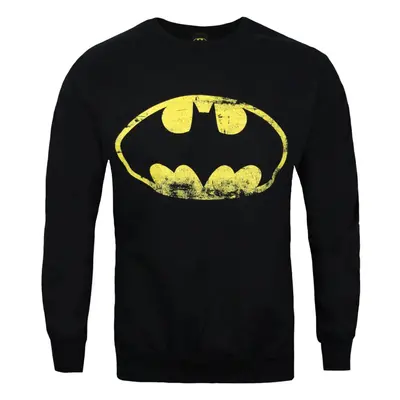 Batman Official Mens Distressed Logo Sweatshirt