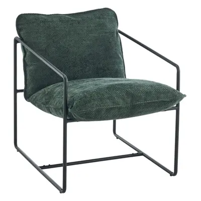 Tivoli Occasional Chair Black Metal Frame with Green Fabric