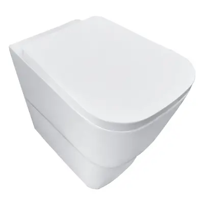 NRG Modern Bathroom Back to Wall Toilet Short Projection Pan Soft Closing UF Seat White