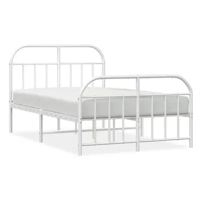 (white, x 200/with headboard & footboard) vidaXL Metal Bed Frame Bedroom Bed Base Bedstead Metal