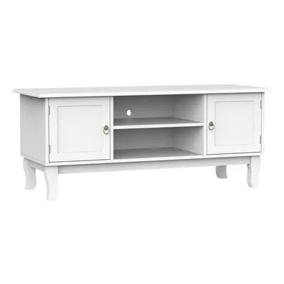 HOMCOM Modern TV Stand with Storage Shelf and Two Door Cabinets