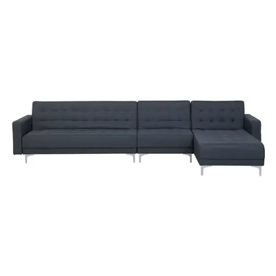 Left Hand Modular Fabric Sofa Dark Grey ABERDEEN