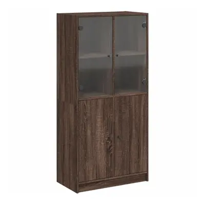 vidaXL Highboard with Doors Sideboard Side Cabinet Brown Oak Engineered Wood