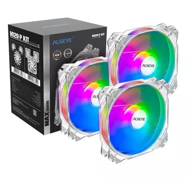 (Transparent) 120mm Cooling Fan 3pcs Set ARGB Lighting 4PIN PWM 3PIN RGB Support Aura/RGB FUSION