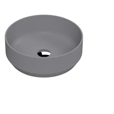 Round Matt Ceramic Countertop Vessel Without Overflow - 350mm - Matt Grey