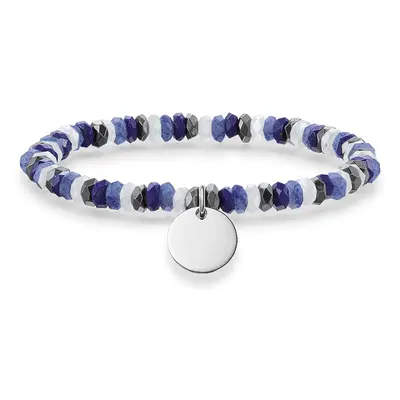 Thomas Sabo Silver Disc Blue Black White Stone Bracelet LBA0023-829-7