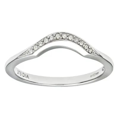 (N) Jewelco London 9ct White Gold Diamond Wishbone Eternity Ring