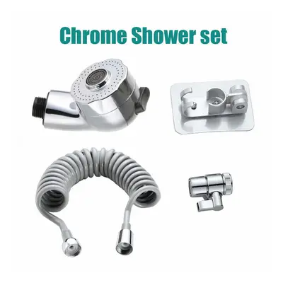 (Chrome Shower sets) Bathroom Kitchen Hose Bath Tub Shower Hand Held Spray Mixer Spout Faucet Ta