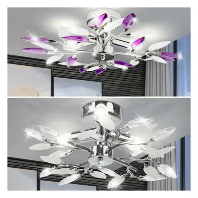 (White) Acrylic Leaf Arms Ceiling Light LED Living Bedroom Room Lamp Fitting Lighting