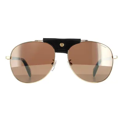 Chopard Sunglasses SCHF22 300Z Shiny Rose Gold Brown Silver Mirror Polarised