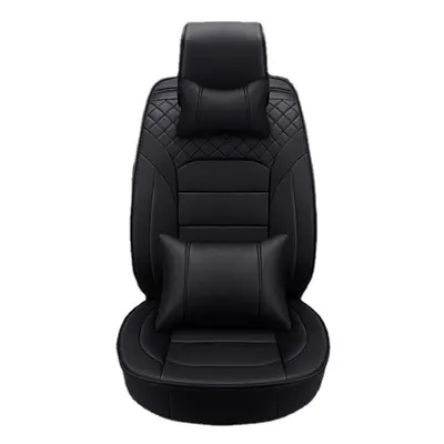 (Black Deluxe Edition) Luxury PU Leather Car Seat Cover Universal 5-Seat Full Set Seat Cover