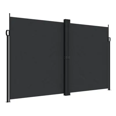 vidaXL Retractable Side Awning Outdoor Privacy Screen Shade Black 200x600 cm