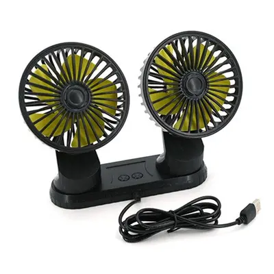 Portable Mini Car Fan Dual Head Degree All-Round Adjustable Auto Air Cooling Usb Fans Quiet Smal