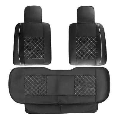 Universal Car SUV 5-Seats PU Leather Seat Cover Front Rear Cushion Rear Pillows