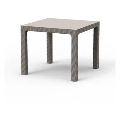 Outdoor Rattan Effect Square Dining Table - Grey