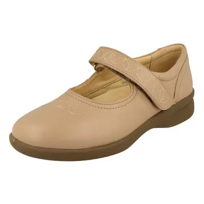 (UK 4.5, Nude (Pink)) Ladies Padders Dual Fit Flat Shoes Sprite - 3E/4E Fit