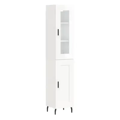 vidaXL Highboard Sideboard Cupboard Cabinet High Gloss White Engineered Wood