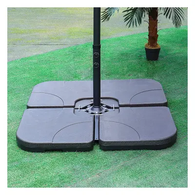 (15L Water Tank Base Only) Double Top Garden Cantilever Parasol Patio Umbrella with Cross Base