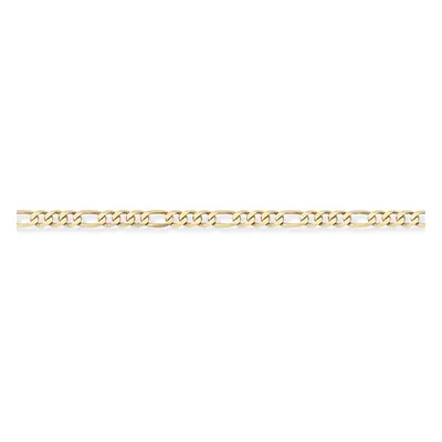 Jewelco London 9ct Yellow Gold - Premium Quality 3+1 Figaro Pendant Chain Anklet - 2.9mm gauge 5