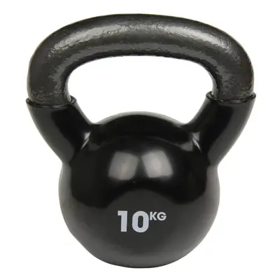 Fitness Mad 10kg Fitness Kettlebell Black Heavy Duty Vinyl Skin