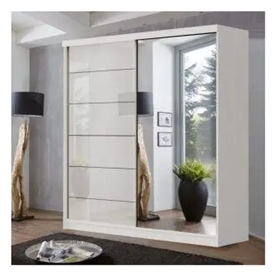 (White, 150) MN FURNITURE Zurich HighGloss Sliding Wardrobe