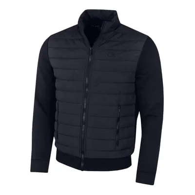 (XXXL, Navy/Navy) Calvin Klein Mens Hybrid Quilted Fleece Funnel Neck Jacket