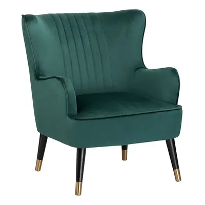 Wingback Chair VARBERG Velvet Emerald Green