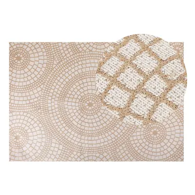 Jute Area Rug x cm Beige and White ARIBA