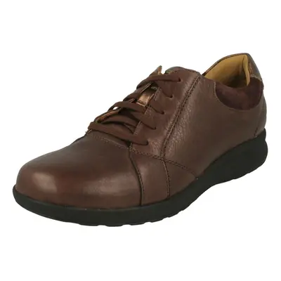 (UK 4.5, Dark Brown (Brown)) Ladies Clarks Unstructured Lace Up Shoes Un Adorn Lace - D Fit