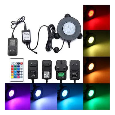 (EU Plug) Aquarium Fish Tank RGB LED Bubble Light Underwater Remote Controller