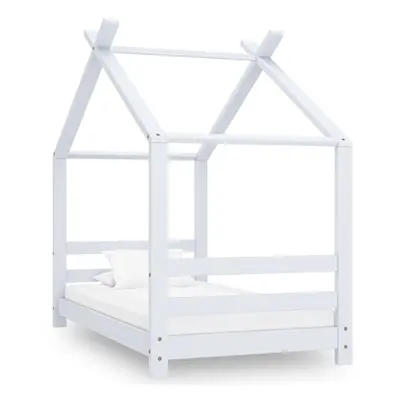 vidaXL Solid Pine Wood Kids Bed Frame White Cot Toddler Bedstead Furniture