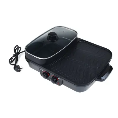 (AU Plug) 220V 1500W IN Electric Grill Pan Hot Pot Multi-function BBQ Frying Cook Grill Non-stic