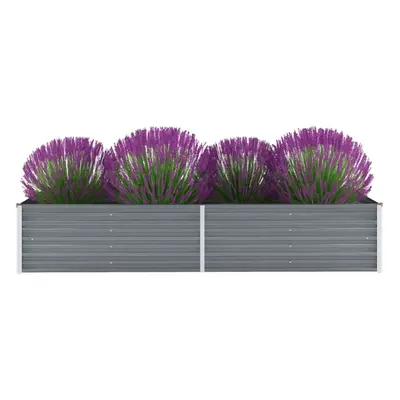 vidaXL Garden Raised Bed Galvanised Steel 240x80x45cm Grey Flower Raised Bed