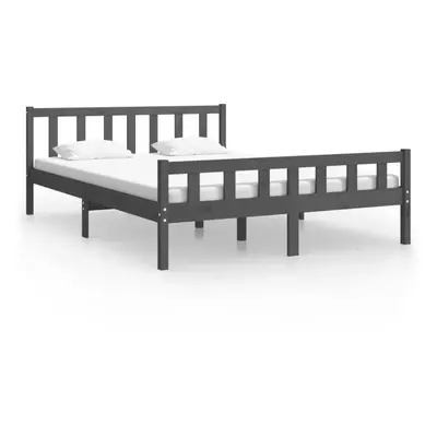 (grey, x cm) vidaXL Bed Frame Home Wooden Bedroom Bedstead Platform Bed Base Solid Wood