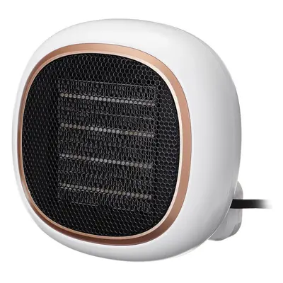 (White) Mini Wall Mounted Portable Electric Space Heater Fan Gear Desktop Warm Air Blower PTC Ce