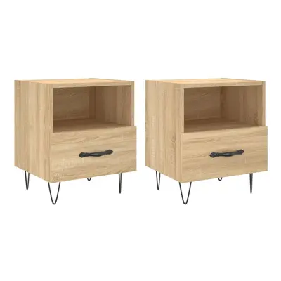 (sonoma oak, pcs) vidaXL Bedside Cabinet Bed Table Nightstand Side Table White Engineered Wood