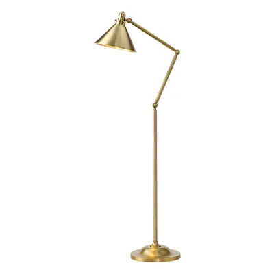 Floor Lamp Funnel Shaped Shade Moveable Ball Joints Aged Brass LED E27 100W