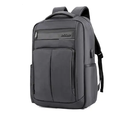 (Grey) Inch Backpack USB Charging Laptop Bag Mens Shoulder Bag Business Casual Travel Schoolbag