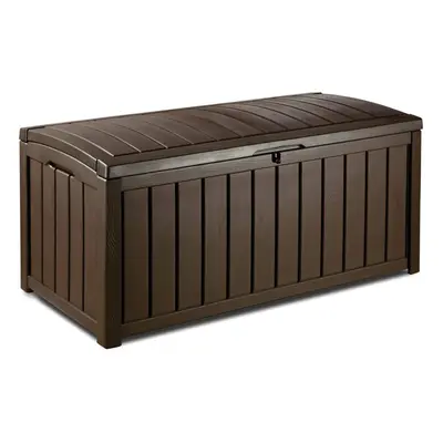 Keter Glenwood 390L Outdoor 60% recycled Garden Furniture Storage Box Brown| Fade Free | All Wea