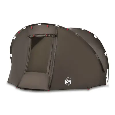 (Brown) vidaXL Fishing Tent 5-Person Lightweight Tent Camping Tent Olive Waterproof