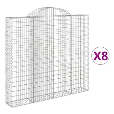 (200 x x 180/200 cm/ pcs) vidaXL Arched Gabion Basket Stone Basket Gabion Retaining Wall Galvani