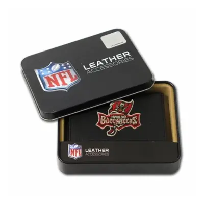 Rico Sporting Goods Tampa Bay Buccaneers Men&apos;s Black Leather Tri-fold Wallet