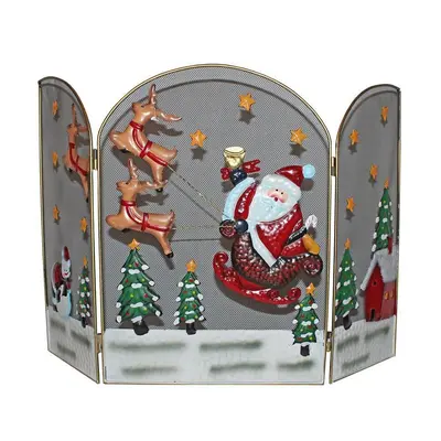 Christmas Room Decoration - 49cm Decorative Fireguard - Santa