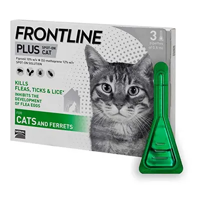 Frontline PLUS Spot On Cat Flea Treatment, pipettes