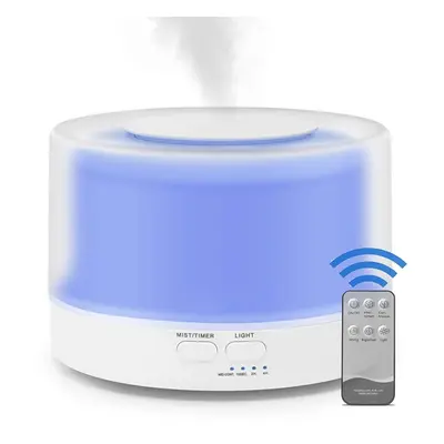 (White, EU Plug) 500ML Ultrasonic Air Humidifier Essential Oil Diffuser